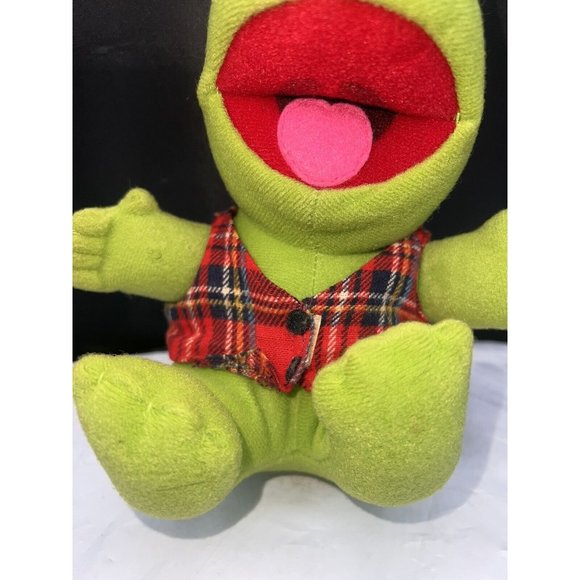 1987 McDonalds Christmas Baby Kermit The Frog PLUSH Jim Henson Muppet Babies Vtg - Picture 2 of 9
